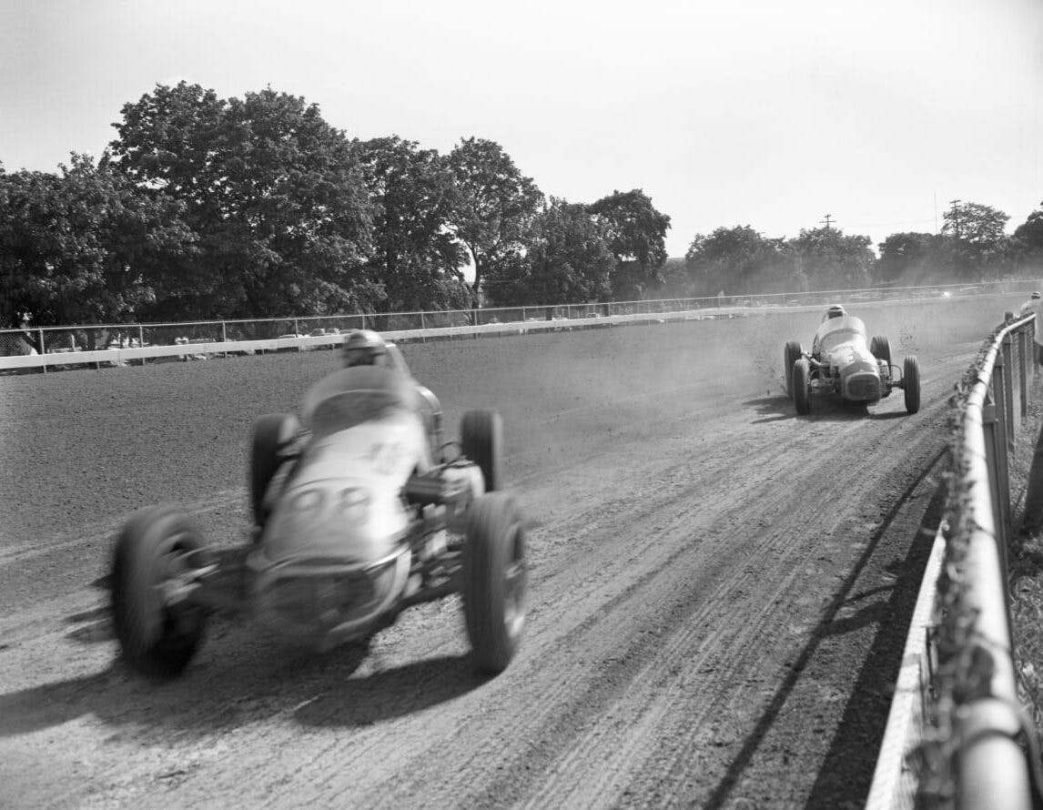 AJ Foyt and Parnelli Jones in the 1961 Hoosier Hundred Races